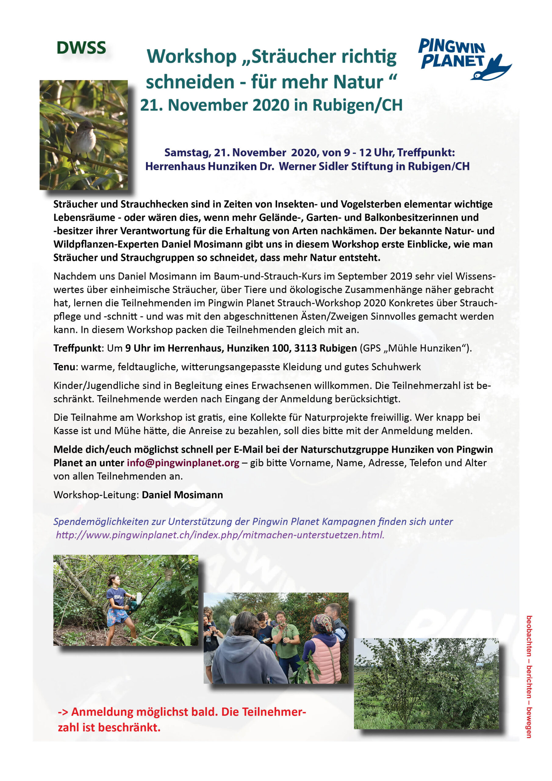 21.11.2020 Workshop „Sträucher richtig schneiden – für mehr Natur“